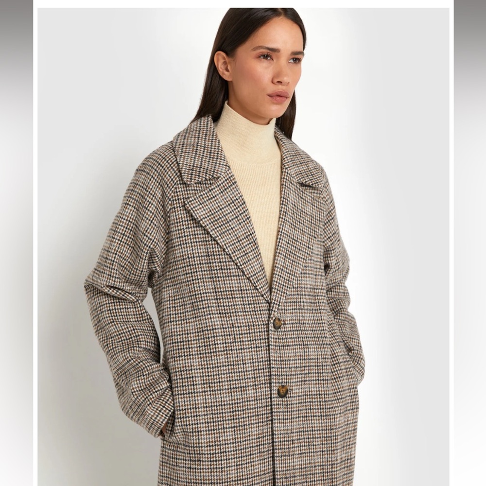 OAK + FORT Houndstooth Trench Coat